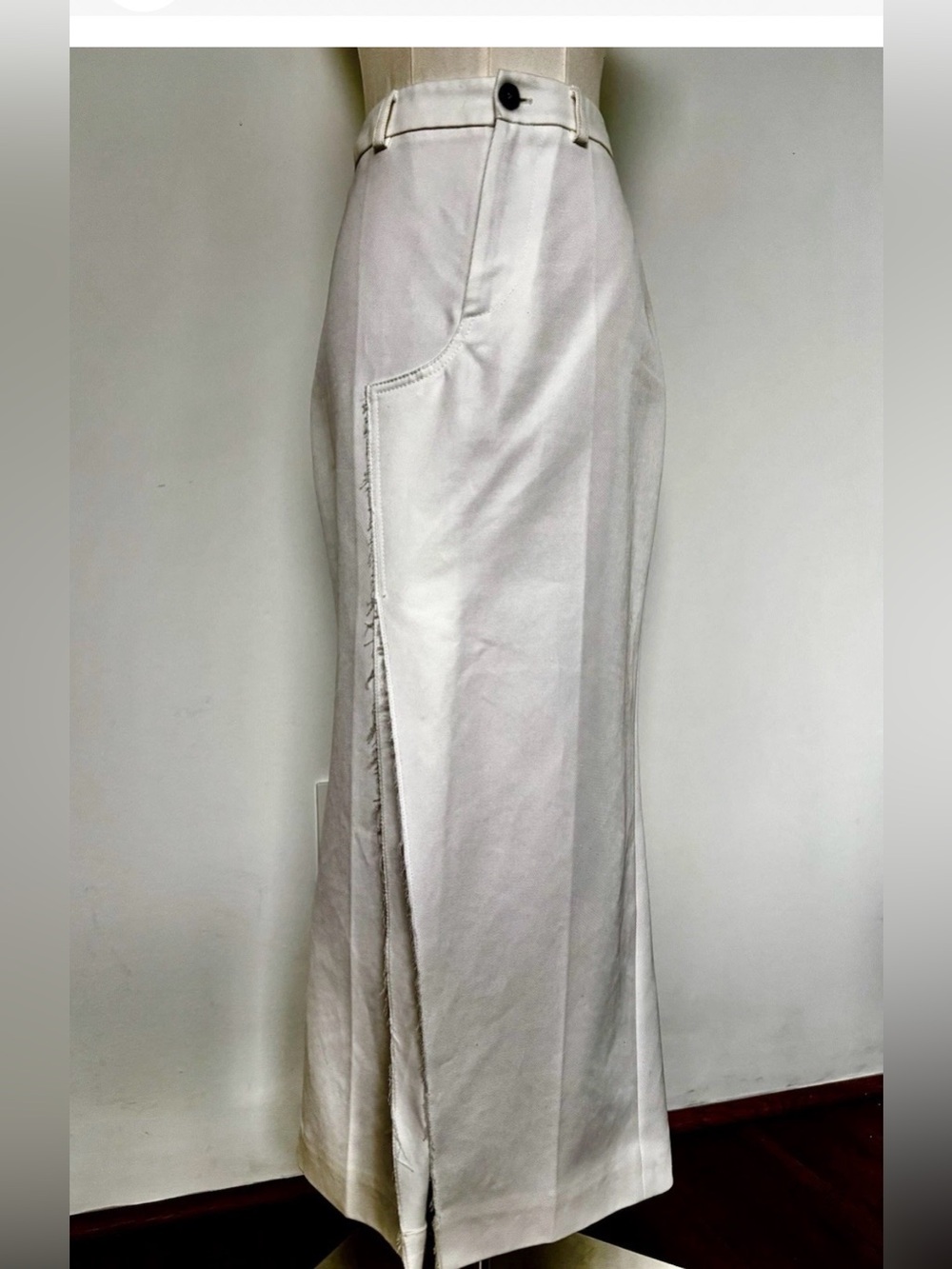Marni Cream Maxi Skirt with Front Panel Detail